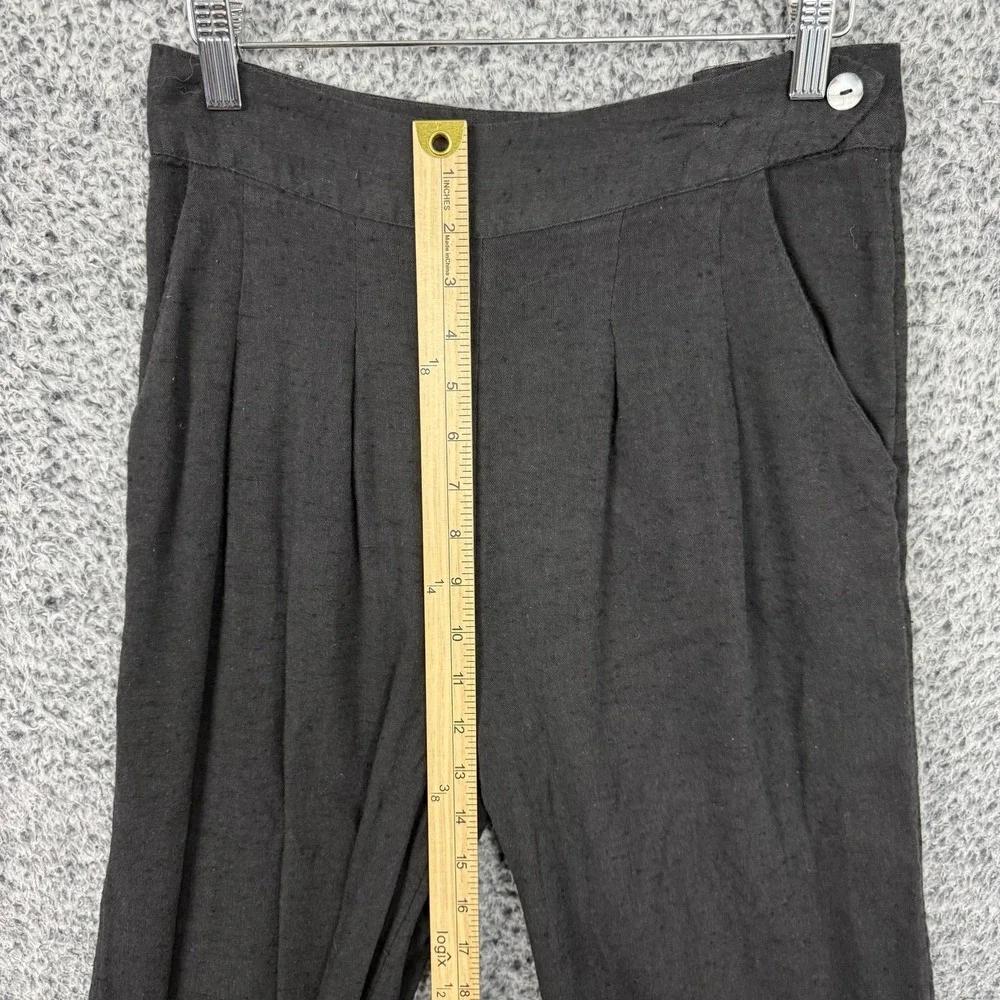 Free People Pants Womens Small Black Cropped Wide Leg Flare Pleated Coulette